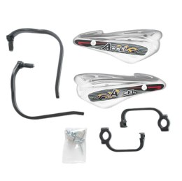 ACCEL OSŁONY RĄK (HANDBARY) Z MOCOWANIEM ALUMINIOWYM STRONG (22+28MM) MOCOWANIE 2 PUNKTOWE (ALU-CZARNY, PLASTIK-BIAŁY) ACCEL