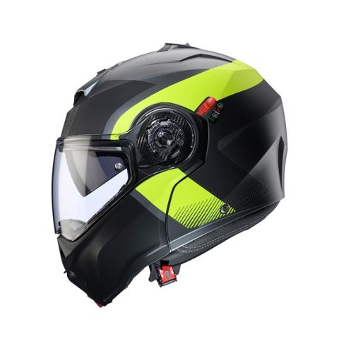 CABERG KASK SZCZĘKOWY FLIP-UP MODEL DUKE EVO INDY KOLOR SZARY/CZARNY/ŻÓŁTY FLUO ROZMIAR M (PINLOCK W ZESTAWIE) CABERG