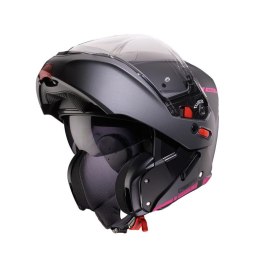 CABERG KASK SZCZĘKOWY FLIP-UP MODEL HORUS X RAY CZARNY MAT/SZARY/FUKSJA (INTENSYWNY ODCIEŃ RÓŻOWEGO) ROZMIAR XS CABERG