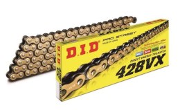DID ŁAŃCUCH NAPĘDOWY 428VXGB-128 (128 OGNIW) O-RING ZŁOTY (OTWARTY + ZAKUWKA) DID