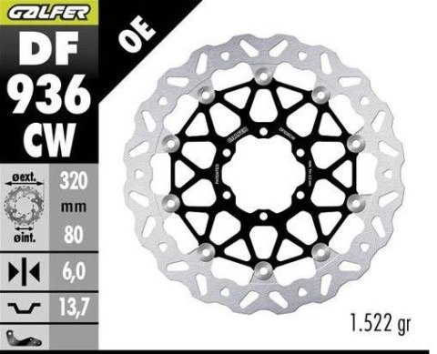 GALFER TARCZA HAMULCOWA PRZÓD BMW M 1000R '23-; M 1000RR '21-; M 1000XR '24-; S 1000R '21- ; S 1000RR '19-; S 1000XR '20- (WAVE  GALFER