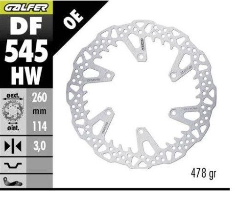 GALFER TARCZA HAMULCOWA PRZÓD DUCATI DESMO 450MX '24-'26 (260X114X3MM) SHARK ENDURO MX GALFER