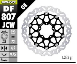 GALFER TARCZA HAMULCOWA PRZÓD DUCATI DIAVEL 1200 '11-; HYPERMOTARD 939/950 '13-; MONSTER 796/797/821/1200 '10-; MULTISTRADA 937/ GALFER