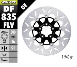 GALFER TARCZA HAMULCOWA PRZÓD HARLEY-DAVIDSON (300X56X5) PŁYWAJĄCA (ROUND FLOATING) GALFER