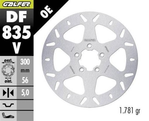 GALFER TARCZA HAMULCOWA PRZÓD HARLEY-DAVIDSON (300X56X5) (ROUND FIXED) GALFER