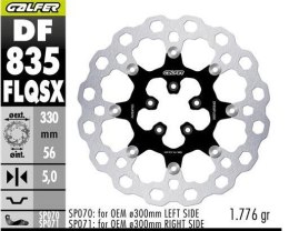 GALFER TARCZA HAMULCOWA PRZÓD HARLEY-DAVIDSON (330X56X5) PŁYWAJĄCA (CUBIQ) (SUPER OVERSIZE) (WYMAGA SP070; SP071) GALFER