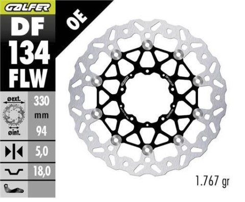 GALFER TARCZA HAMULCOWA PRZÓD HONDA CBR 1000RR '20-; CMX 1100 REBEL '21- (WAVE FLOATING) (330X94X5MM) GALFER