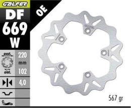 GALFER TARCZA HAMULCOWA TYŁ APRILIA RS 125/250/457/660 '92-'24; RSV 1000 MILLE '98-'00; RSV 1000 TUONO '02-; (WAVE FIXED) (220X1 GALFER