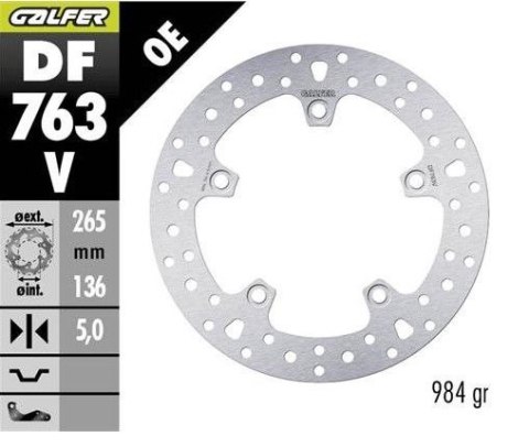 GALFER TARCZA HAMULCOWA TYŁ BMW F 650GS 800/ K1200/ R1200 (265X136X5) (NG1045) GALFER