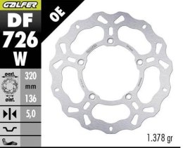 GALFER TARCZA HAMULCOWA TYŁ BMW K 1600GT '11; K 1600 GRAND AMERICA '18- (WAVE FIXED) (320X136X5MM) GALFER