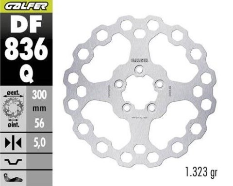 GALFER TARCZA HAMULCOWA TYŁ HARLEY-DAVIDSON (300X56X5) (QUBIQ) GALFER