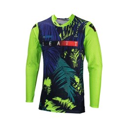 LEATT KOSZULKA MOTO 5.5 ULTRAWELD JERSEY JUNGLE KOLOR CZARNY/GRANATOWY/ZIELONY FLUO ROZMIAR L LEATT