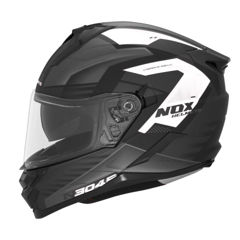 NOX KASK INTEGRALNY (FULL FACE) Z BLENDĄ N304S REVO KOLOR CZERWONY MAT/CZARNY ROZMIAR S NOX