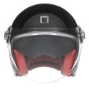 NOX PREMIUM KASK OTWARTY JET HERITAGE SOLID KOLOR CZARNY POŁYSK ROZMIAR S NOX