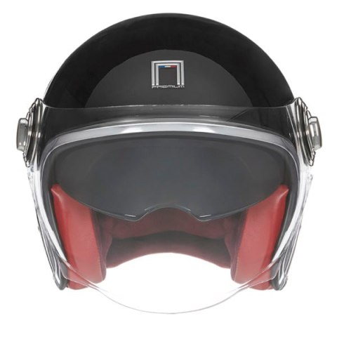 NOX PREMIUM KASK OTWARTY JET HERITAGE SOLID KOLOR CZARNY POŁYSK ROZMIAR S NOX