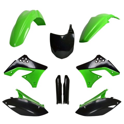 POLISPORT KOMPLET PLASTIKÓW (FULL KIT) KAWASAKI KX 250F '09-'12 W ZESTAWIE TABLICA PRZEDNIA (8660800002) I OSŁONY AMORTYZARORÓW  POLISPORT