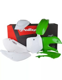 POLISPORT KOMPLET PLASTIKÓW KAWASAKI KX 65 '00-'25 W ZESTAWIE TABLICA PRZEDNIA (8661500010) KOLOR ZIELONO BIAŁY POLISPORT