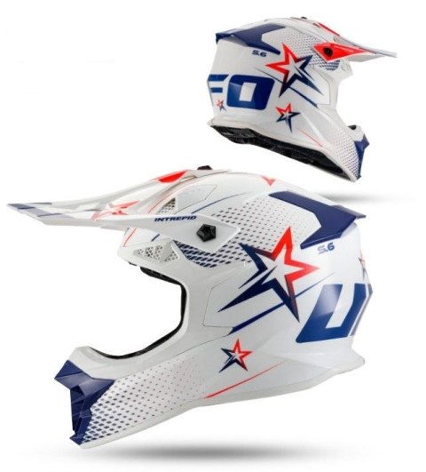 UFO 2026/01 KASK INTREPID CROSS KOLOR BIAŁY/CZERWONY ROZMIAR S ( ECE 22R06 ) - KOLEKCJA 2026 UFO