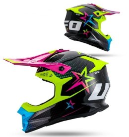 UFO 2026/01 KASK INTREPID CROSS KOLOR CZARNY/ŻÓŁTY/RÓŻOWY ROZMIAR S ( ECE 22R06 ) - KOLEKCJA 2026 UFO