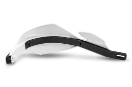 UFO 2026/01 OSŁONY RĄK (HANDBARY) MUGAN UNIWERSALNE KOMPLET Z MOCOWANIEM NA KIEROWNICĘ 22 I 28MM KOLOR BIAŁY UFO