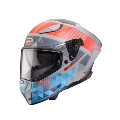 CABERG KASK INTEGRALNY Z BLENDĄ MODEL DRIFT EVO II PRISM KOLOR SZARY/CZERWONY FLUO/NIEBIESKI MAT ROZMIAR XL CABERG