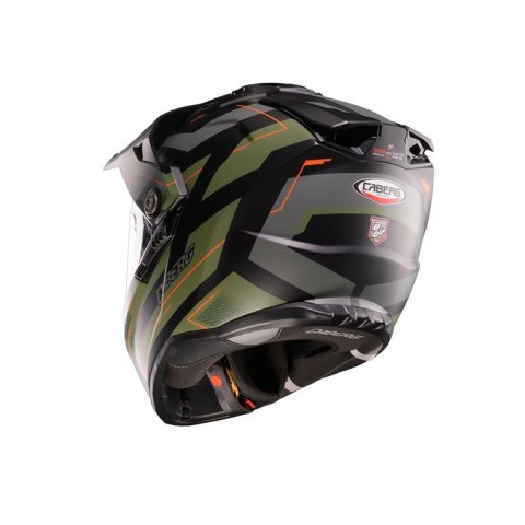 CABERG KASK OFFROAD / TRAIL / ADVENTURE DUOSPORT (DUAL) TANAMI RANGER CZARNY MAT/ZIELONY (KHAKI)/POMARAŃCZOWY KOLOR ROZMIAR L CABERG