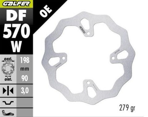 GALFER TARCZA HAMULCOWA PRZÓD KTM SX 65 '25-; HUSQVARNA TC 65 '25-; GAS GAS MC 65 '25- (198X90X3MM) WAVE GALFER