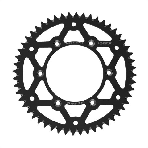 GROSSKOPF ZĘBATKA TYLNA ALUMINIOWA T7075 (ERGAL) KOLOR CZARNY 899 52 (89952) KTM SX/SXF/SX-F/EXCF/EXC-F/EXC/LC4/SC/MXC/ '91-'25, GROSSKOPF