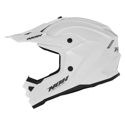 NOX KASK CROSS / OFFROAD N761 SOLID KID / JUNIOR (DZIECIĘCY) KOLOR BIAŁY POŁYSK ROZMIAR S (ZAPIĘCIE MIKROMETRYCZNE) NOX