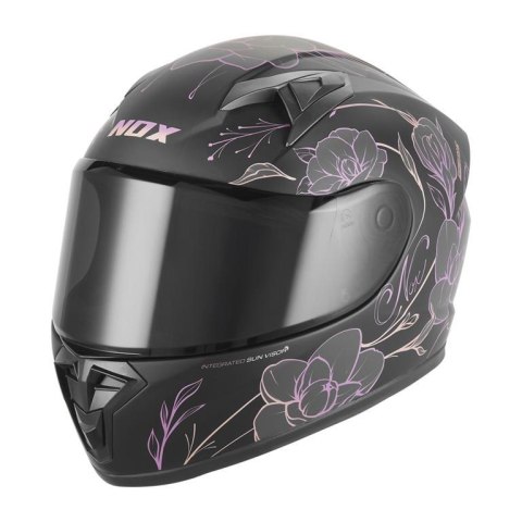 NOX KASK INTEGRALNY (FULL FACE) N731 SCRAPPY KID / JUNIOR (DZIECIĘCY) KOLOR CZARNY MAT/RÓŻOWY ROZMIAR L NOX
