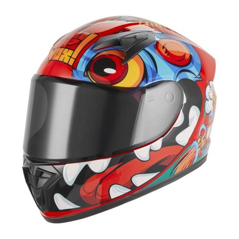 NOX KASK INTEGRALNY (FULL FACE) N731 SCRAPPY KID / JUNIOR (DZIECIĘCY) KOLOR CZERWONY/NIEBIESKI/BIAŁY ROZMIAR M NOX