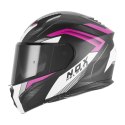 NOX KASK SZCZĘKOWY (FLIP-UP) Z BLENDĄ N968 SHIFT KOLOR CZARNY MAT/RÓŻOWY ROZMIAR M NOX