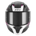 NOX KASK SZCZĘKOWY (FLIP-UP) Z BLENDĄ N968 SHIFT KOLOR CZARNY MAT/RÓŻOWY ROZMIAR S NOX