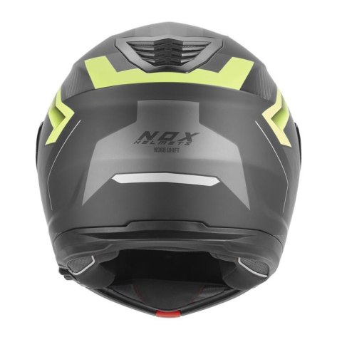 NOX KASK SZCZĘKOWY (FLIP-UP) Z BLENDĄ N968 SHIFT KOLOR CZARNY MAT/ŻÓŁTY FLUO ROZMIAR XL NOX