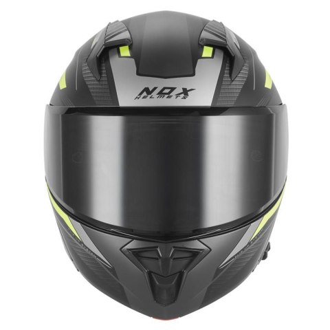 NOX KASK SZCZĘKOWY (FLIP-UP) Z BLENDĄ N968 SHIFT KOLOR CZARNY MAT/ŻÓŁTY FLUO ROZMIAR M NOX