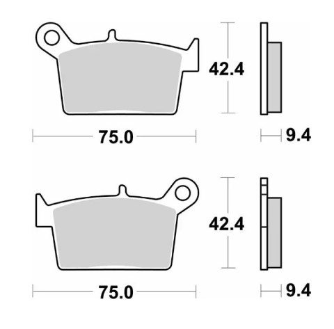 SBS NOWOŚĆ KLOCKI HAMULCOWE KH697 STREET STANDART CERAMIC TYŁ SWM ACE OF SPADES '18-'21, RS R '18-'20 KOLOR CZARNY SBS