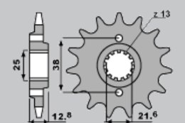 CHT ZĘBATKA PRZEDNIA 511 14 (A4250511140) KAWASAKI KLR 650 '87-'14