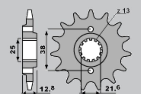 CHT ZĘBATKA PRZEDNIA 511 15 KAWASAKI KLR 650 '90-'14