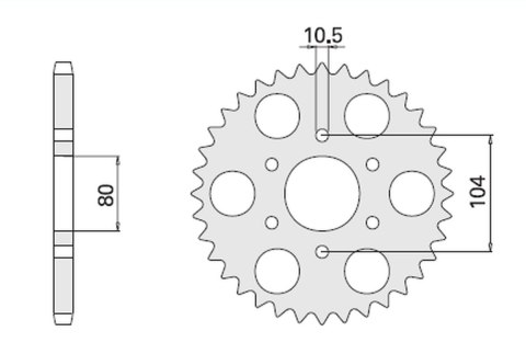 CHT ZĘBATKA TYLNA 501 33 KAWASAKI KZ 750 GPZ 1100 (501-33) (ŁAŃC.630)