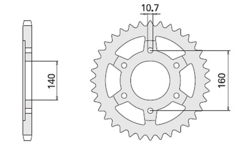 CHT ZĘBATKA TYLNA 502 44 KAWASAKI ZZR 1100 98-99 (502-44) (JTR502.44)