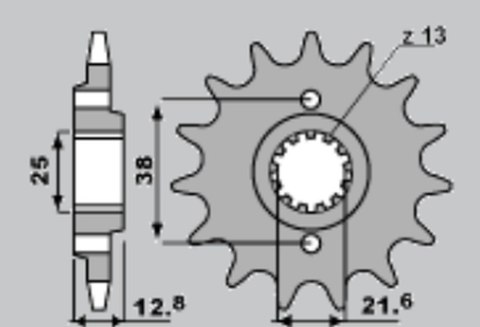 GROSSKOPF PROMOCJA ZĘBATKA PRZEDNIA 511 14 KAWASAKI KLR650 '90-'14, KLX650 (JTF509.14)