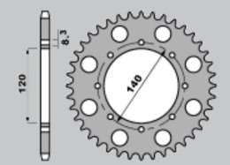 JR ZĘBATKA PRZEDNIA 511 14 KAWASAKI KLR 650 / KLX 650 (JTF509.14)