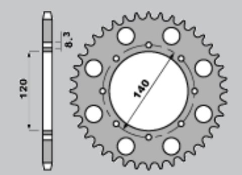 JR ZĘBATKA PRZEDNIA 511 14 KAWASAKI KLR 650 / KLX 650 (JTF509.14)