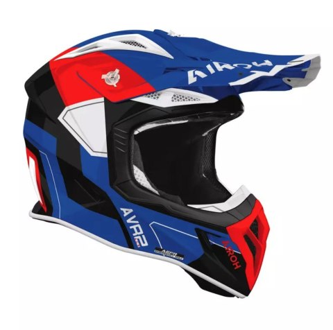 AIROH KASK CROSS / ENDURO / ATV / QUAD AVIATOR ACE 2 SHIELD BLUE RED GLOSS KOLOR CZARNY/NIEBIESKI/CZERWONY ROZMIAR M AIROH