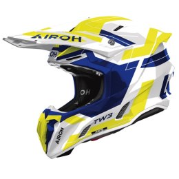 AIROH KASK CROSS / ENDURO / ATV / QUAD TWIST 3 DYNASTY BLUE YELLOW GLOSS KOLOR ŻÓŁTY/NIEBIESKI/BIAŁY ROZMIAR M AIROH