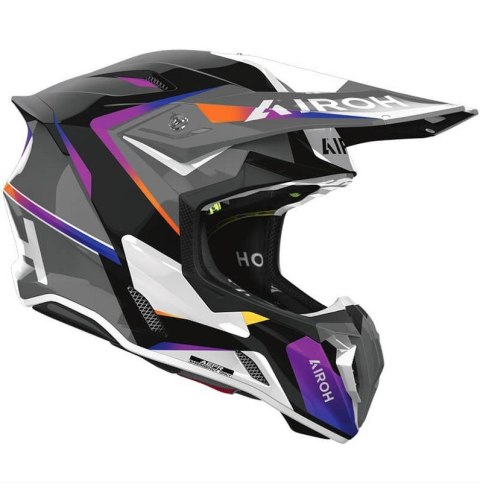AIROH KASK CROSS / ENDURO / ATV / QUAD TWIST 3 HUSTLE GLOSS KOLOR CZARNY/FIOLETOWY/BIAŁY ROZMIAR S AIROH