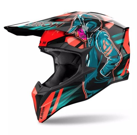 AIROH KASK CROSS / ENDURO / ATV / QUAD WRAAAP CYBER KOLOR ŻÓŁTY FLUO/ZIELONY MAT ROZMIAR M AIROH