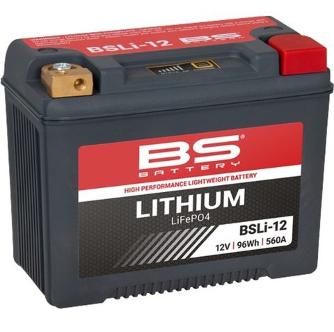 BS 2026/03 AKUMULATOR LITOWO-JONOWY ZE WSKAŹNIKIEM NAŁADOWANIA LIFEPO4 BSLI-12 (165X86X130) (12,8V,560A,96WH,8AH) (YTX30L;YTX30H BS BATTERY