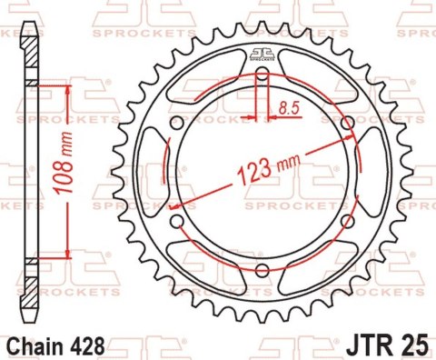 JT ZĘBATKA TYLNA 4606 58 APRILIA RS / REPLICA / TUONO '21-'23 (460658JT) (ŁAŃC. 428) JT ZĘBATKI