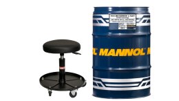 MANNOL OLEJ SILNIKOWY 4T MOTORBIKE 10W40 208L BECZKA ESTER + MA2 SYNTETYK (7812) (API SN) BECZKA 208L ZESTAW PROMOCYJNY Z KRZESŁ MANNOL